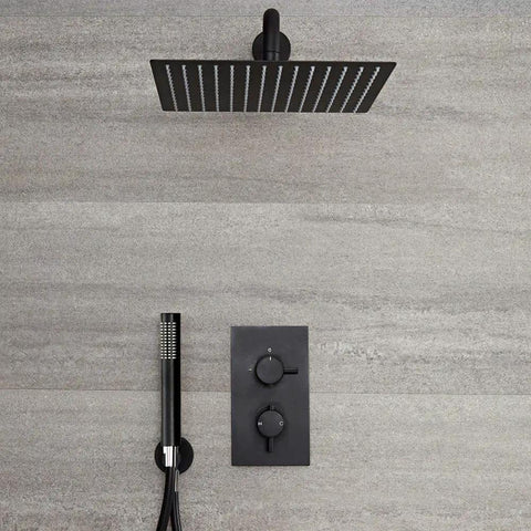 Epic High Pressure Rain Shower Head 10 Inch Black Made From 304 Stainless Steel With Air In Technology Delivers Boss Flow