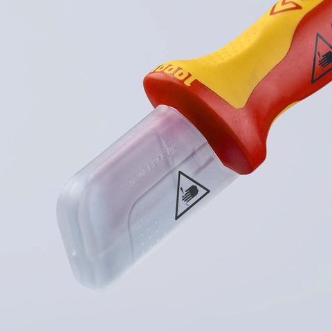 Workhorse Pro Grade 1000V Insulated Dismantling Knife With Fixed Hook Sickle Blade Guide Shoe Slip Guard Handle And Transparent Cap
