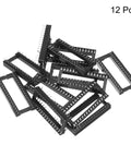 12 Pack DIP IC Socket Adapters, 32 Pin, 2.54mm Pitch, scattered on white background, close-up view of connectors.