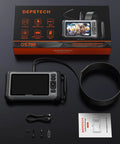 7 Inch IPS Endoscope With Lights And 1080P Triple Lens Borescope Tool shown with box and accessories