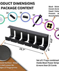 2 Pack Under Desk Cable Management Tray With 15.7 Inch Cord Organizer For Desk And Wire Organization Under Desk dimensions and contents
