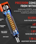 All-In-One 46-Piece Torque Screwdriver Kit With 1/4 Inch Drive, Adjustable 10-70 In-Lbs, Includes 40 S2 Bits And 5 CR-V Nut Drivers, Portable Case For Electronics, Bike, DIY And Repair, Orange micrometer shaft cutaway