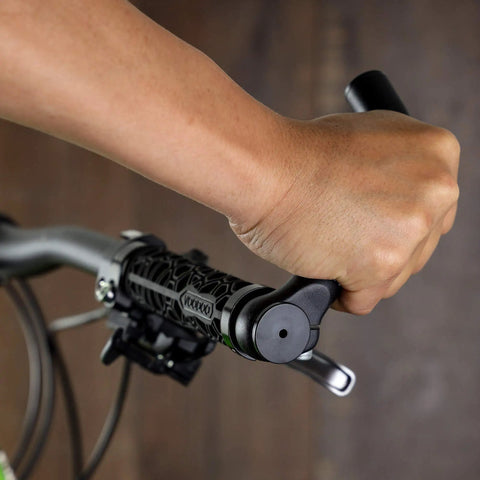 Hand gripping Flat Bar Handlebar Extender for Mountain and Hybrid Bikes 22.2mm 7/8 Ends with Plugs, 150mm Length, Matte Black