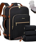 40L Go-To Travel Backpack For Women And Men, Airline Approved Carry-On, Waterproof Travel Bag With 3 Packing Cubes, Leopard Print