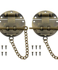 Heavy Duty Retro Latch Hasps With Warm Bronze Finish Features Corrosion Resistant Chain Pins And Secured Mounting Screws.