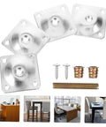 Four Heavy Duty Furniture Leg Mounting Plates for Table and Sofa Connector Hardware with Quick Install Screws, 20 Pack.