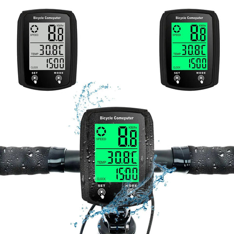 Wired Bike Computer With Touch Sensor For Road, Mountain And Folding Bikes, Waterproof Bicycle Speedometer And Odometer Displaying Speed In MPH And KMH On A Big Digital LCD Screen With Auto Wake Up Ride Ready