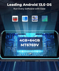 Heavy Duty 8 Inch Rugged Android 13 Tablet With Integrated Barcode Scanner, 4GB Ram And 64GB Storage, 4G Lte And Wifi 5 showcasing Android 13 interface.