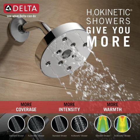 Trinsic 14 Series Single-Function Shower Trim Kit With H2Okinetic PowerDrench Spray Head Chrome Finish 3X Coverage Trim Only Valve