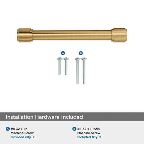 Faircrest Champagne Bronze Cabinet Pull With 5-1/16 Inch Center-To-Center Spacing And 5-7/8 Inch Overall Length with screws