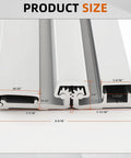 Rock Solid 83 Inch Heavy Duty Anodized Aluminum Continuous Geared Hinge With Center Pivot And Tamperproof Frame Built To Last For Busy Storefront Door Fixes In Silver, product size diagram.