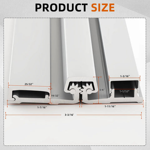 Rock Solid 83 Inch Heavy Duty Anodized Aluminum Continuous Geared Hinge With Center Pivot And Tamperproof Frame Built To Last For Busy Storefront Door Fixes In Silver, product size diagram.