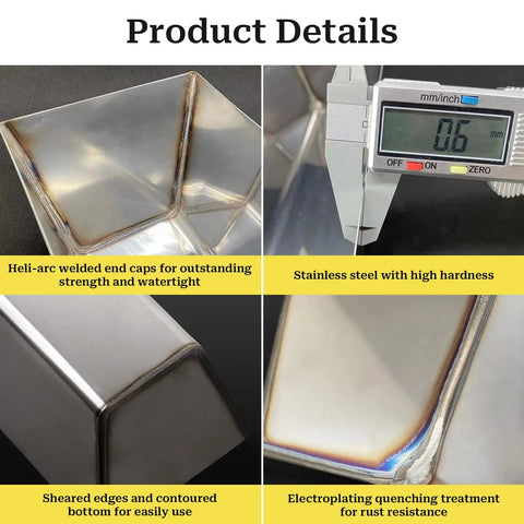 Heavy Duty 12 Inch Stainless Steel Mud Pan For Drywall, Watertight Reinforced Pan With Tapered Sides, Product Details