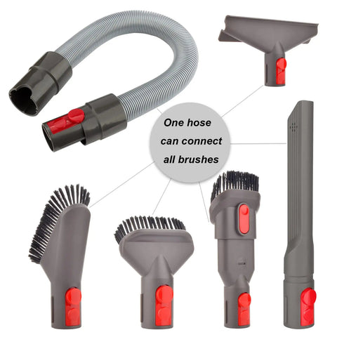 6 In 1 Accessory Tool Kit Attachment Set With Extension Hose For Cordless Vacuum Cleaners including six versatile brush heads