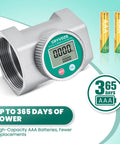 3 Inch Digital Water Flow Meter With NPT Fittings, EMI Protection, and IP68 Waterproof Aluminum Housing with AAA batteries