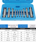 10 Pcs Tap Extractor Set For Broken Screws And Fasteners Steel Screw Remover Tools In Three Types With High Speed Steel Blades