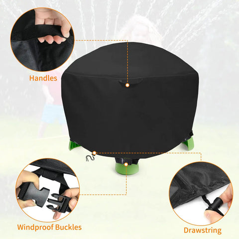 Round 34 Inch Diameter Kids Sand Water Table Cover For Little Tikes Spiralin' Seas Waterpark Play Table Waterproof Black
