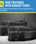 27.5 Inch Bike Tube 1.75-2.125 With Butyl Rubber, Durable Puncture-Proof Mountain Bike Inner Tube, Easy Mounting, Reduced Rolling Resistance