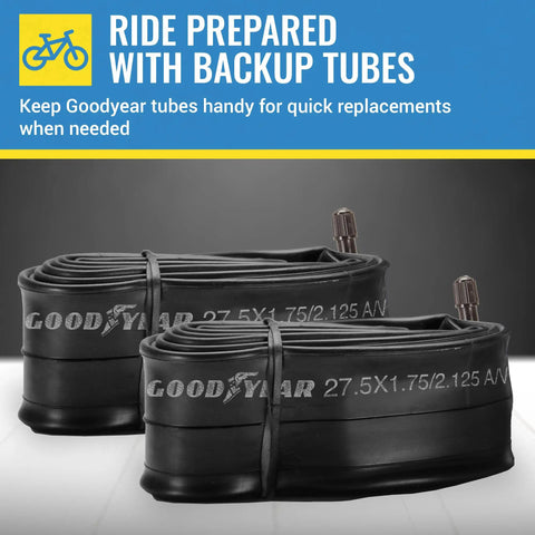 27.5 Inch Bike Tube 1.75-2.125 With Butyl Rubber, Durable Puncture-Proof Mountain Bike Inner Tube, Easy Mounting, Reduced Rolling Resistance
