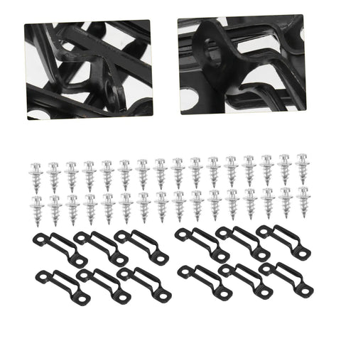 50 Pack Tough As Nails Manganese Steel Furniture Connectors Lock Down Cabinets And Wardrobes With Invisible Hardware Zero Wiggle Room Super Tight Assembly Heavy Duty Desk Brackets In Matte Black including black cam locks and screws.