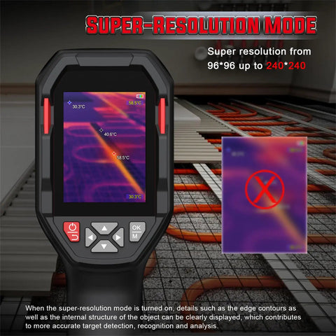 Pro Grade 240x240 Thermal Imaging Camera Handheld Infrared Scanner For HVAC Pros And Home Inspectors With Temperature Alarm Display