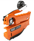 MC Cable Cutter For BX AC MC And MCAP Three Eighths Inch Armored Cable With Spring Loaded Handle Storage And Tool Free Blade Replacement Heavy Duty Electrician Workhorse For Quick Clean Cuts in orange with black dial
