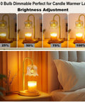 Six Pack 35W Dimmable GU10 Bulbs With 380 Lumens Warm White 2800K For Candle Warmer Lamps And Track Lighting No Flicker High Output Halogen Replacement Glass Cover Included in use with adjustable brightness on a candle warmer lamp beside a bed.