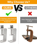 Heavy Duty 304 Stainless Steel C Clamp Set Of 2 Tiger Woodworking Clamps comparison with rustproof feature displayed.