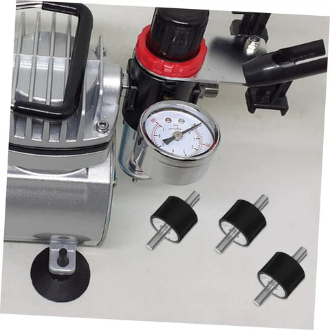 Four Pack Vibration Isolator Mounts For Fitness Equipment Anti Vibration Shock Absorption Easy Install For Quieter Operation And Stable Home Gym Gear Durable, black rubber mounts with bolts