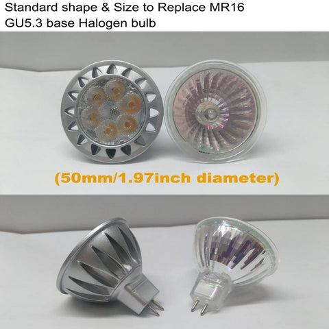 MR16 LED Bulbs 7W GU5.3 Easy Install Replacement For 50W 60W 70W 75W Halogen, 2700K Warm White, 12V Low Voltage Spotlight Pair