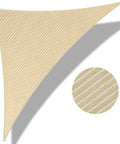 Triangle Shade Sail Canopy for Outdoor Patio Garden, 5 x 5 x 5 Feet, 185 GSM Fabric, 95 Percent UV Block, Beige Color
