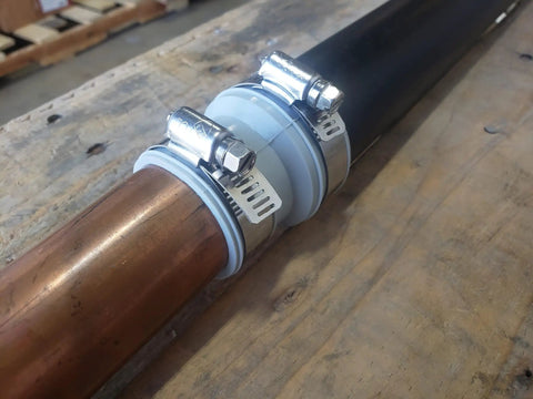 Flexible DWV Reducing Coupling 1-1/2 Inch To 1-1/4 Inch Drain Waste Vent Piping Connector With Easy Push In Installation DIY Friendly For In Home Repairs Cut Ins And House To Main Lines Durable Plumbing Fit on copper and PVC pipe