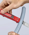 Heavy Duty Cable Stripper Tool For 8 To 28 Millimeter Wires, 9 Inch Length, stripping grey cable, red handle grip