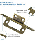 Premium Bronze Iron Butt Hinges Non Mortise Cabinet Door Hardware showing crown head design and smooth edges for sturdy cupboard lifts.