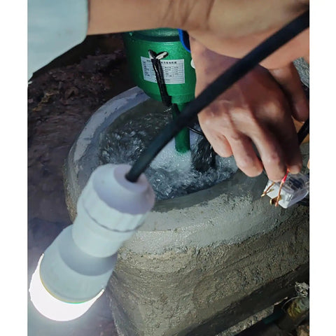 Domestic Hydroelectric Generator 500W To 5KW 220V Axial Flow Water Turbine installed in concrete base outdoors