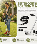 Adjustable Trimmer Support Handle Kit That Enhances Ergonomic Comfort And Steady Control For B450 Lawn Trimmers With Easy Height Sliding Clamp And Upright Posture For Longer Edging And Mowing Sessions, with shoulder strap