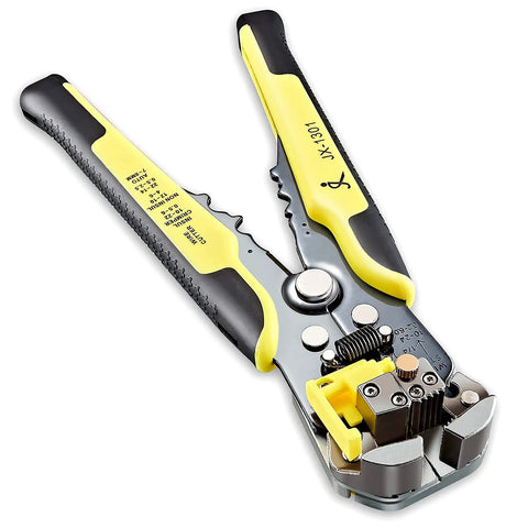 Automatic Wire Stripper Tool 8 Inch Self Adjusting With Replaceable Springs, Wire Cutter And Crimping Pliers For 10-24 AWG
