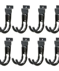 Heavy Duty Slatwall Hooks 8 Pack For Garage Organization Black J Hooks Wall Mounts For Tools And Gear Easy Install With Proslat Crownwall StoreWALL HandiWall NewAge Gara