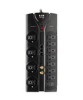Home Theater Surge Protector Power Strip With 12 Outlets 8 Feet Flat Plug Extension Cord 2880 Joules Coax Input RJ11 RJ45 Ports