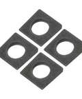 Beveled Square Washers For Leveling And Shim Applications, M20 Bolt Size, Carbon Steel Black Finish, Four Pack, 40 x 40 mm