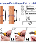 Solid 5 Inch Square Arch Cabinet Pulls Matte Black 30 Pack installation diagram with measurements and assembly steps.