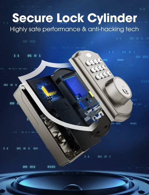 Keyless Entry Door Lock With Keypad Deadbolt And Handle No Key Needed Smart Lock With Auto Lock 50 User Codes Waterproof