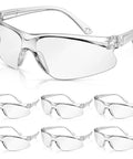 Six Pack Clear Safety Glasses Eyewear Set For Work Lab And Construction ANSI Z87.1 Eye Protection With Scratch Resistant Lenses