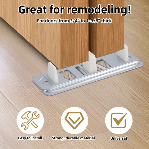 8 Pack Sliding Closet Door Floor Guides Set With 4 Metal Bases, 4 Plastic Plates And 8 Screws For Bypass Bottom Track Rails