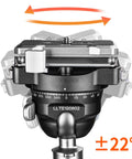 Auto Locking Quick Release Plate With Universal Tripod Base Rock-Solid Anti-Slip Stability For Sliders And Vertical Filming Quick Press-To-Release 15Kg Load Capacity QF 60 Black with 360-degree rotation and tilt adjustment shown.