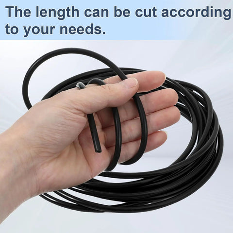 16.4 Ft Black Silicone Vacuum Hose 1/8 Inch Internal Diameter 3 mm And 3/16 Inch Outer Diameter 5 mm High Temperature Vacuum Tubing For Automotive And Industrial Applications held in hand
