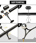 4 Foot Bar Foot Rail Kit With 304 Stainless Steel Tubes Polished Finish And Brushed Brackets Silver Bar Rail installation steps