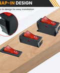 Two Pack Boat Shaped Rocker Switches With 2 Pins And 2 Positions On And Off 250V 15A Or 125V 20A Dope Marine Grade Toggle Switches For Boats RVs Trailers Electronics, snap-in panel view