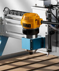 69mm Aluminum CNC Spindle Holder Mount Built For PROVerXL 6050 Plus CNC Machine Beefed Up Stability Quiet Operation Smoother And More Precise Cuts Compatible With 69mm Spindle Motors Or Trimmer Routers on CNC machine