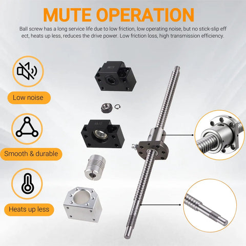 Heavy Duty Hgr20 Linear Guide Rail Kit Featuring 400Mm Shafts And Four Bearing Blocks Paired With SFU1605 Ball Screw Assembly Parts.
